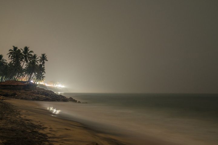 Night view of Varkala cliff, very relaxing beach
